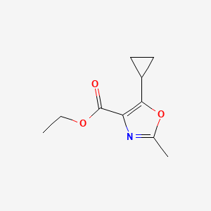 molecular formula C10H13NO3 B8692104 Ethyl 5-cyclopropyl-2-methyloxazole-4-carboxylate CAS No. 920023-42-3