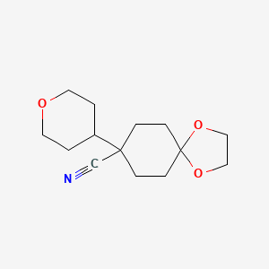 8-(Tetrahydropyran-4-yl)-1,4-dioxa-spiro[4.5]decane-8-carbonitrile