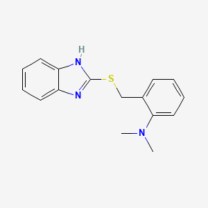 molecular formula C16H17N3S B8692241 Benzenamine, 2-[(1H-benzimidazol-2-ylthio)methyl]-N,N-dimethyl- CAS No. 104340-38-7