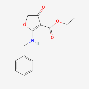 molecular formula C14H15NO4 B8692250 Ethyl 2-(benzylamino)-4-oxo-4,5-dihydrofuran-3-carboxylate 