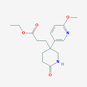 Ethyl 3-[3-(6-methoxypyridin-3-yl)-6-oxopiperidin-3-yl]propanoate