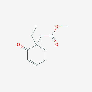 molecular formula C11H16O3 B8692331 6-Carbomethoxymethyl-6-ethyl-2-cyclohexen-1-one CAS No. 103012-99-3