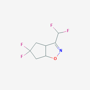 molecular formula C7H7F4NO B8692336 3-(Difluoromethyl)-5,5-difluoro-4,5,6,6A-tetrahydro-3AH-cyclopenta[D]isoxazole 