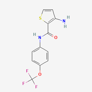 molecular formula C12H9F3N2O2S B8692387 3-amino-N-(4-(trifluoromethoxy)phenyl)thiophene-2-carboxamide CAS No. 728033-97-4