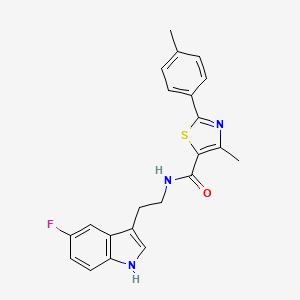 molecular formula C22H20FN3OS B8692406 N-(2-(5-fluoro-1H-indol-3-yl)ethyl)-4-methyl-2-p-tolylthiazole-5-carboxamide 