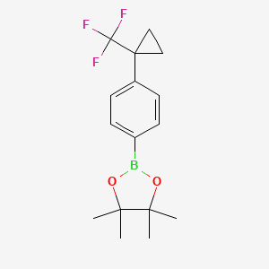 molecular formula C16H20BF3O2 B8692437 4,4,5,5-Tetramethyl-2-(4-(1-(trifluoromethyl)cyclopropyl)phenyl)-1,3,2-dioxaborolane 