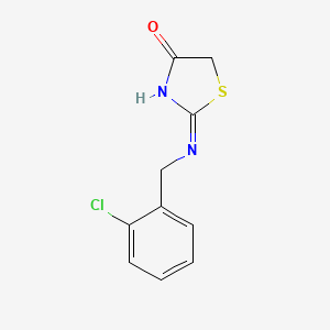 molecular formula C10H9ClN2OS B8692927 2-{[(2-Chlorophenyl)methyl]amino}-1,3-thiazol-4(5H)-one CAS No. 102589-13-9