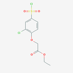 molecular formula C10H10Cl2O5S B8693091 Ethyl (4-chlorosulfonyl-2-chloro-phenoxy)-acetate 