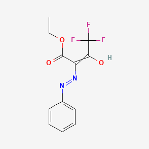 molecular formula C12H11F3N2O3 B8693094 ethyl (2Z)-4,4,4-trifluoro-3-oxo-2-(phenylhydrazono)butanoate 