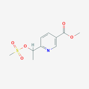 molecular formula C10H13NO5S B8693303 Methyl 6-(1-(methylsulfonyloxy)ethyl)nicotinate 