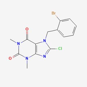 Purine-2,6(1H,3H)-dione, 7-(2-bromobenzyl)-8-chloro-1,3-dimethyl-