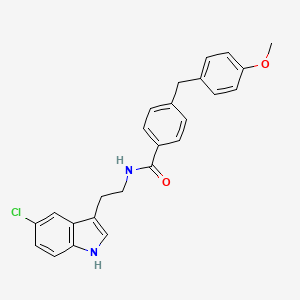 molecular formula C25H23ClN2O2 B8693544 Benzamide, N-[2-(5-chloro-1H-indol-3-yl)ethyl]-4-[(4-methoxyphenyl)methyl]- 