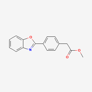 molecular formula C16H13NO3 B8693546 methyl 2-[4-(1,3-benzoxazol-2-yl)phenyl]acetate 