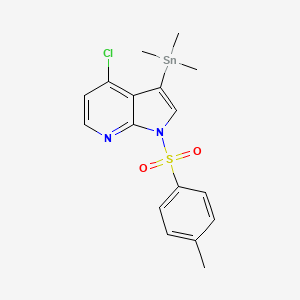 1H-Pyrrolo[2,3-b]pyridine, 4-chloro-1-[(4-methylphenyl)sulfonyl]-3-(trimethylstannyl)-