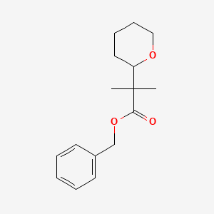 molecular formula C16H22O3 B8693694 benzyl 2-methyl-2-(tetrahydro-2H-pyran-2-yl)propanoate 