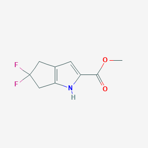 molecular formula C9H9F2NO2 B8693701 Methyl 5,5-difluoro-1,4,5,6-tetrahydrocyclopenta[b]pyrrole-2-carboxylate 