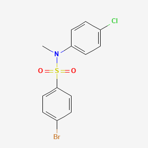 molecular formula C13H11BrClNO2S B8693720 Benzenesulfonamide, 4-bromo-N-(4-chlorophenyl)-N-methyl- CAS No. 100374-81-0