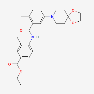molecular formula C26H32N2O5 B8693834 Ethyl 4-[[5-(1,4-dioxa-8-azaspiro[4.5]decan-8-yl)-2-methyl-benzoyl]amino]-3,5-dimethyl-benzoate 