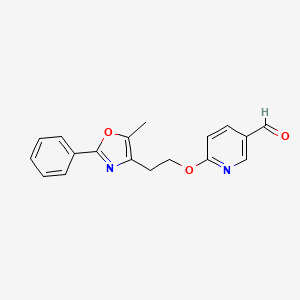 molecular formula C18H16N2O3 B8693841 6-(2-(5-methyl-2-phenyloxazol-4-yl)ethoxy)nicotinaldehyde CAS No. 157169-61-4