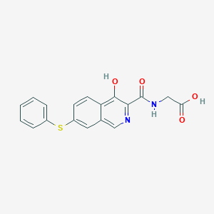 molecular formula C18H14N2O4S B8693857 Glycine, N-[[4-hydroxy-7-(phenylthio)-3-isoquinolinyl]carbonyl]- CAS No. 804476-94-6