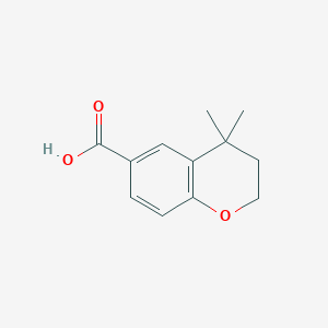 molecular formula C12H14O3 B8693926 3,4-Dihydro-4,4-dimethyl-2H-1-benzopyran-6-carboxylic acid CAS No. 104224-91-1
