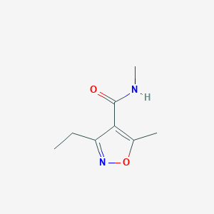 molecular formula C8H12N2O2 B8694181 3-Ethyl-N,5-dimethyl-1,2-oxazole-4-carboxamide CAS No. 62613-74-5