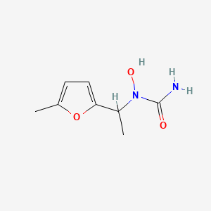 molecular formula C8H12N2O3 B8694182 Urea, N-hydroxy-N-[1-(5-methyl-2-furanyl)ethyl]- CAS No. 123606-12-2
