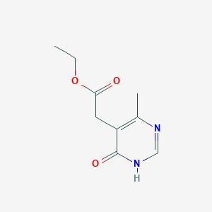 molecular formula C9H12N2O3 B8694359 Ethyl (4-hydroxy-6-methylpyrimidin-5-yl)acetate 