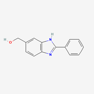 molecular formula C14H12N2O B8694519 (2-phenyl-3H-benzimidazol-5-yl)methanol 