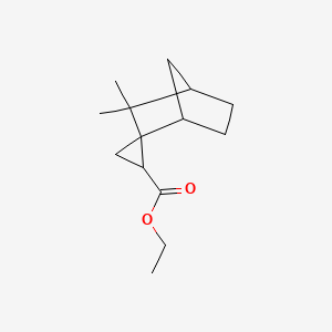 molecular formula C14H22O2 B8694633 Ethyl 3,3-dimethylspiro[bicyclo[2.2.1]heptane-2,1'-cyclopropane]-2'-carboxylate CAS No. 33883-43-1