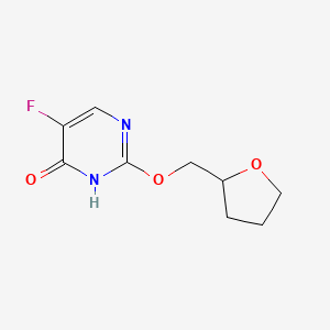 molecular formula C9H11FN2O3 B8694665 5-Fluoro-2-((tetrahydrofuran-2-yl)methoxy)pyrimidin-4(1H)-one CAS No. 63650-59-9