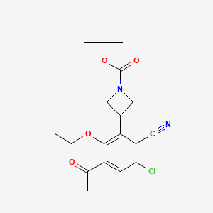 tert-Butyl 3-(3-acetyl-5-chloro-6-cyano-2-ethoxyphenyl)azetidine-1-carboxylate