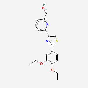 molecular formula C19H20N2O3S B8694806 (6-(2-(3,4-Diethoxyphenyl)thiazol-4-yl)pyridin-2-yl)methanol 