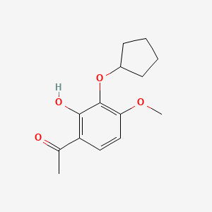 molecular formula C14H18O4 B8694951 1-[3-(cyclopentyloxy)-2-hydroxy-4-methoxyphenyl]Ethanone 