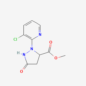 molecular formula C10H10ClN3O3 B8695021 Methyl2-(3-Chloro-2-pyridyl)-5-oxopyrazolidine-3-carboxylate 