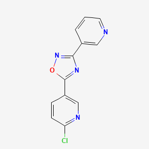 molecular formula C12H7ClN4O B8695033 5-(6-chloropyridin-3-yl)-3-pyridin-3-yl-1,2,4-oxadiazole 
