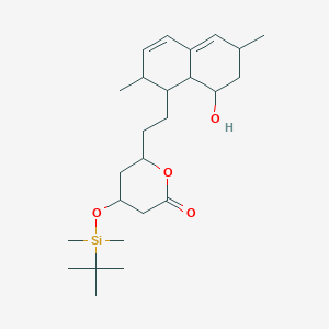 4-(tert-Butyldimethylsilanyloxy)-6-[2-(8-hydroxy-2,6-dimethyl-1,2,6,7,8,8a-hexahydronaphthalen-1-yl)ethyl]tetrahydropyran-2-one
