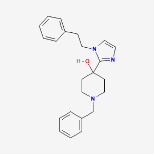 molecular formula C23H27N3O B8695221 1-Benzyl-4-(1-phenethyl-1H-imidazol-2-YL)piperidin-4-OL CAS No. 193469-35-1