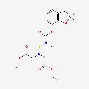 Glycine, N-(((((2,3-dihydro-2,2-dimethyl-7-benzofuranyl)oxy)carbonyl)methylamino)thio)-N-(2-ethoxy-2-oxoethyl)-, ethyl ester