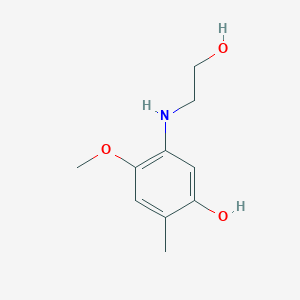 molecular formula C10H15NO3 B8695361 Phenol, 5-[(2-hydroxyethyl)amino]-4-methoxy-2-methyl- CAS No. 137290-86-9