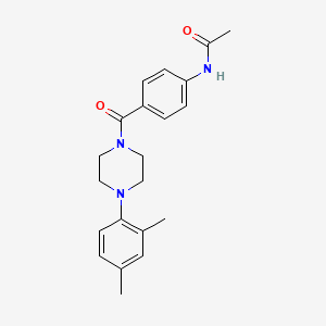 molecular formula C21H25N3O2 B8695507 N-{4-[4-(2,4-dimethylphenyl)piperazine-1-carbonyl]phenyl}acetamide 