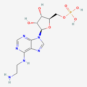 molecular formula C12H19N6O7P B8695563 ((2R,3S,4R,5R)-5-(6-((2-Aminoethyl)amino)-9H-purin-9-yl)-3,4-dihydroxytetrahydrofuran-2-yl)methyl dihydrogen phosphate CAS No. 60915-31-3