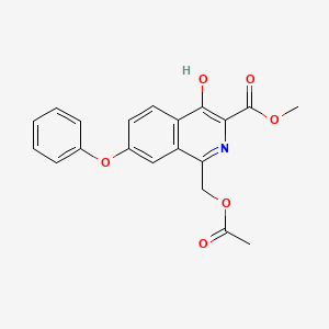 molecular formula C20H17NO6 B8695764 Methyl 1-(acetoxymethyl)-4-hydroxy-7-phenoxyisoquinoline-3-carboxylate 