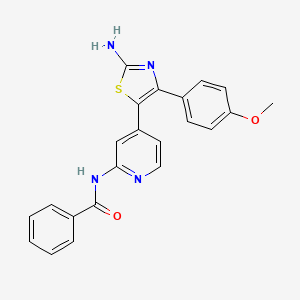molecular formula C22H18N4O2S B8695771 N-[4-[2-Amino-4-(4-methoxyphenyl)-1,3-thiazol-5-YL]-2-pyridyl]benzamide CAS No. 303162-60-9