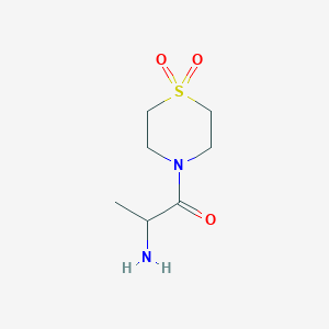 molecular formula C7H14N2O3S B8696072 4-(2-Aminopropanoyl)-1lambda6-thiomorpholine-1,1-dione 