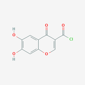molecular formula C10H5ClO5 B8696182 6,7-Dihydroxy-4-oxo-4H-1-benzopyran-3-carbonyl chloride CAS No. 76903-12-3