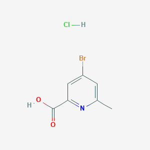 molecular formula C7H7BrClNO2 B8696190 4-Bromo-6-methylpyridine-2-carboxylic acid hydrochloride 