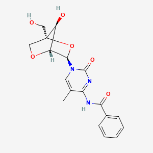molecular formula C18H19N3O6 B8696276 N4-Benzoyl-5-methyl-2 inverted exclamation mark-O,4 inverted exclamation mark-C-methylenecytidine 