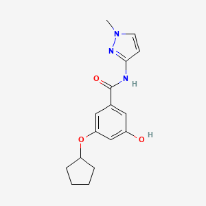 molecular formula C16H19N3O3 B8696277 3-(Cyclopentyloxy)-5-hydroxy-N-(1-methyl-1H-pyrazol-3-yl)benzamide CAS No. 919784-53-5