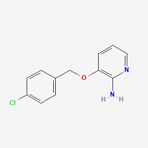 molecular formula C12H11ClN2O B8696279 2-Amino-3-[(4-chlorobenzyl)oxy]pyridine 